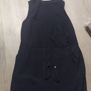 adorable scoop neck draw string navy dress by edme anthropologie